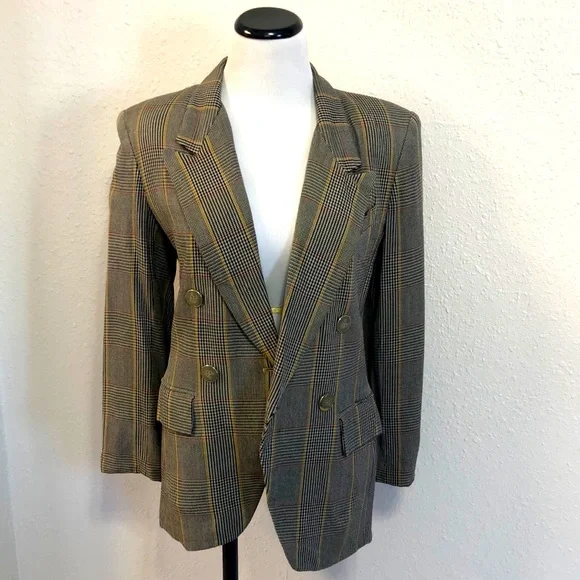 Jackets Coats Vintage Glen Plaid Knit Blazer By Stirling